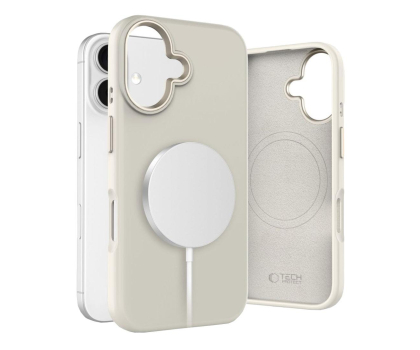 Etui do telefonów TECH-PROTECT Silicone Pure Magsafe do iPhone 16 cosmic latte 5906302372539
